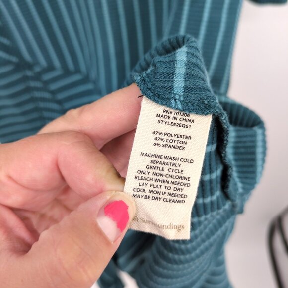 Soft Surroundings Teal Striped Asymmetrical Tunic Dress‎ L Lagencore Artsy - Picture 6 of 8